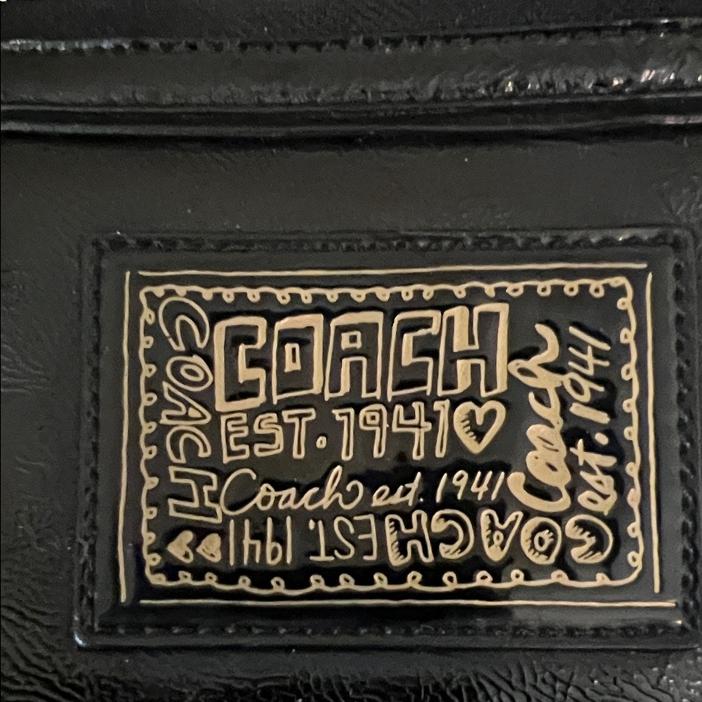Coach Poppy Glossy Black with Gold Accents - Picture 3 of 10